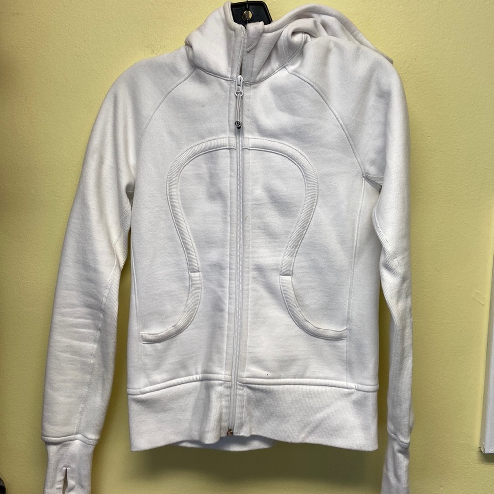 LULULEMON White zip up hoodie